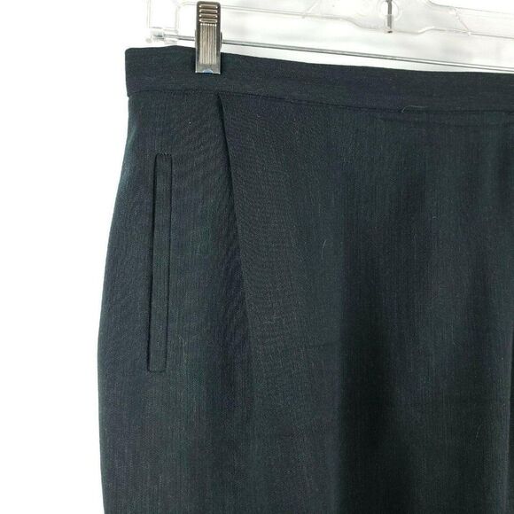 Vintage 80s Burberrys Womens Black Wool Cashmere Jacket Skirt Suit Set Size 10 - Picture 6 of 12